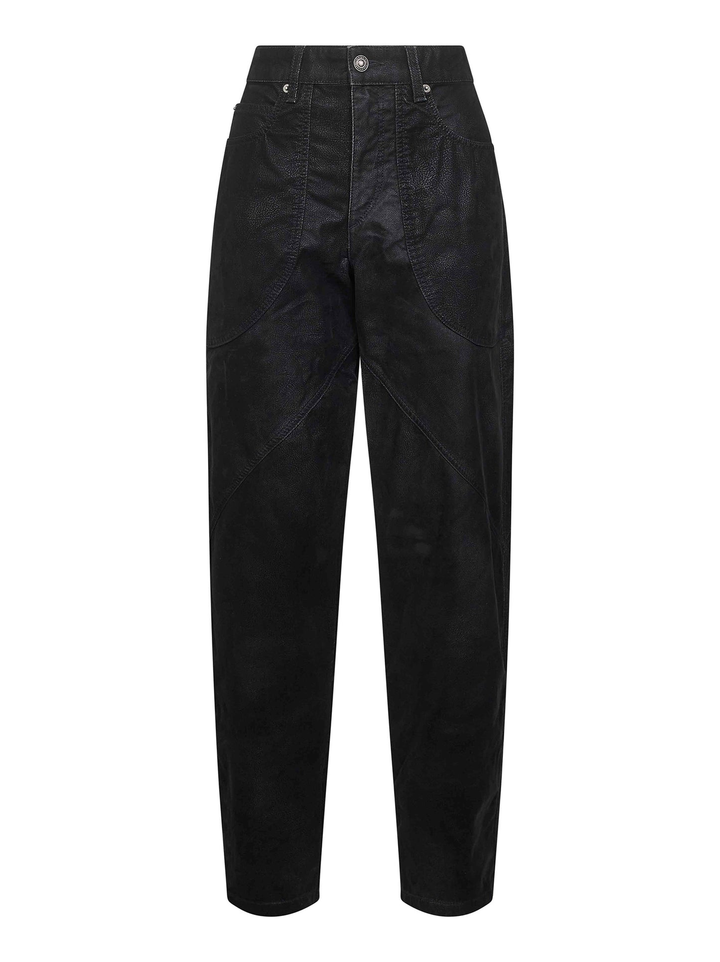 Pantaloni Kelvina in ecopelle vintage nera