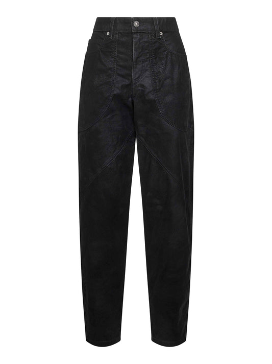 Pantaloni Kelvina in ecopelle vintage nera