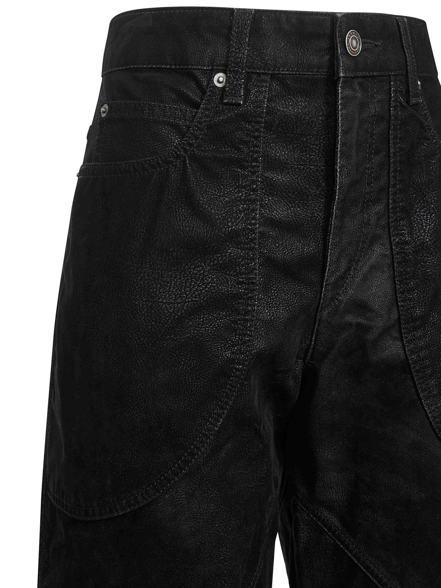 Pantaloni Kelvina in ecopelle vintage nera