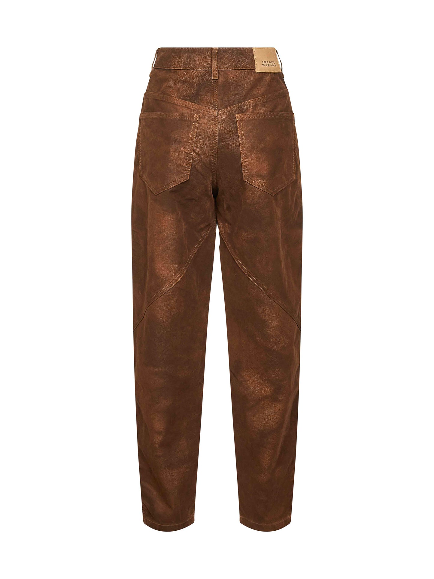 Pantaloni Kelvina in ecopelle vintage tabacco