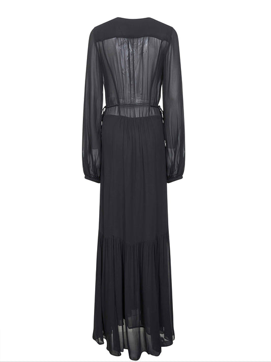 Abito lungo Briane in georgette nero