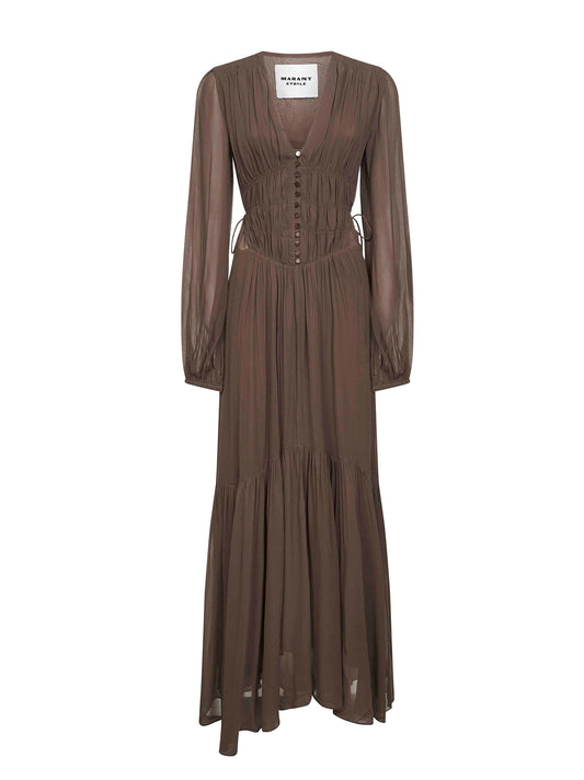 Abito lungo Briane in georgette verde