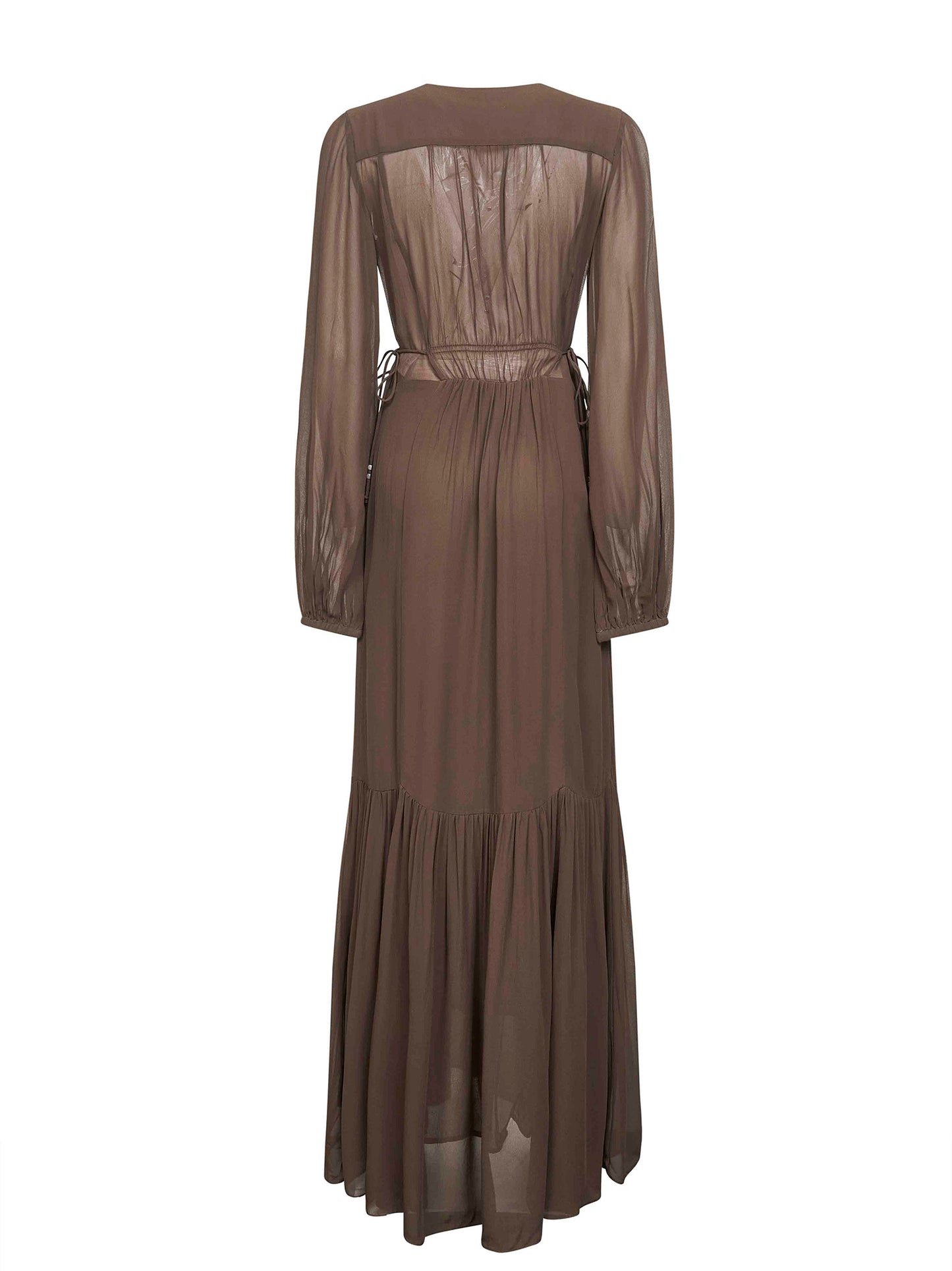 Abito lungo Briane in georgette verde