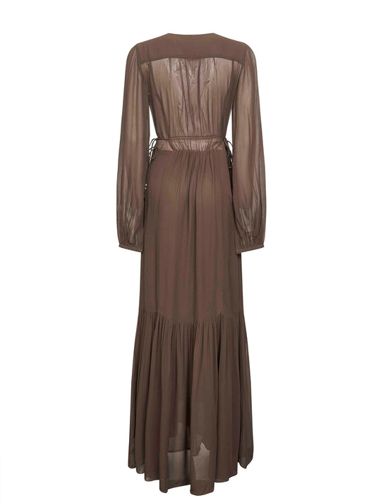 Abito lungo Briane in georgette verde
