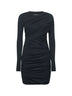 Miniabito Denise in jersey drappeggiato nero