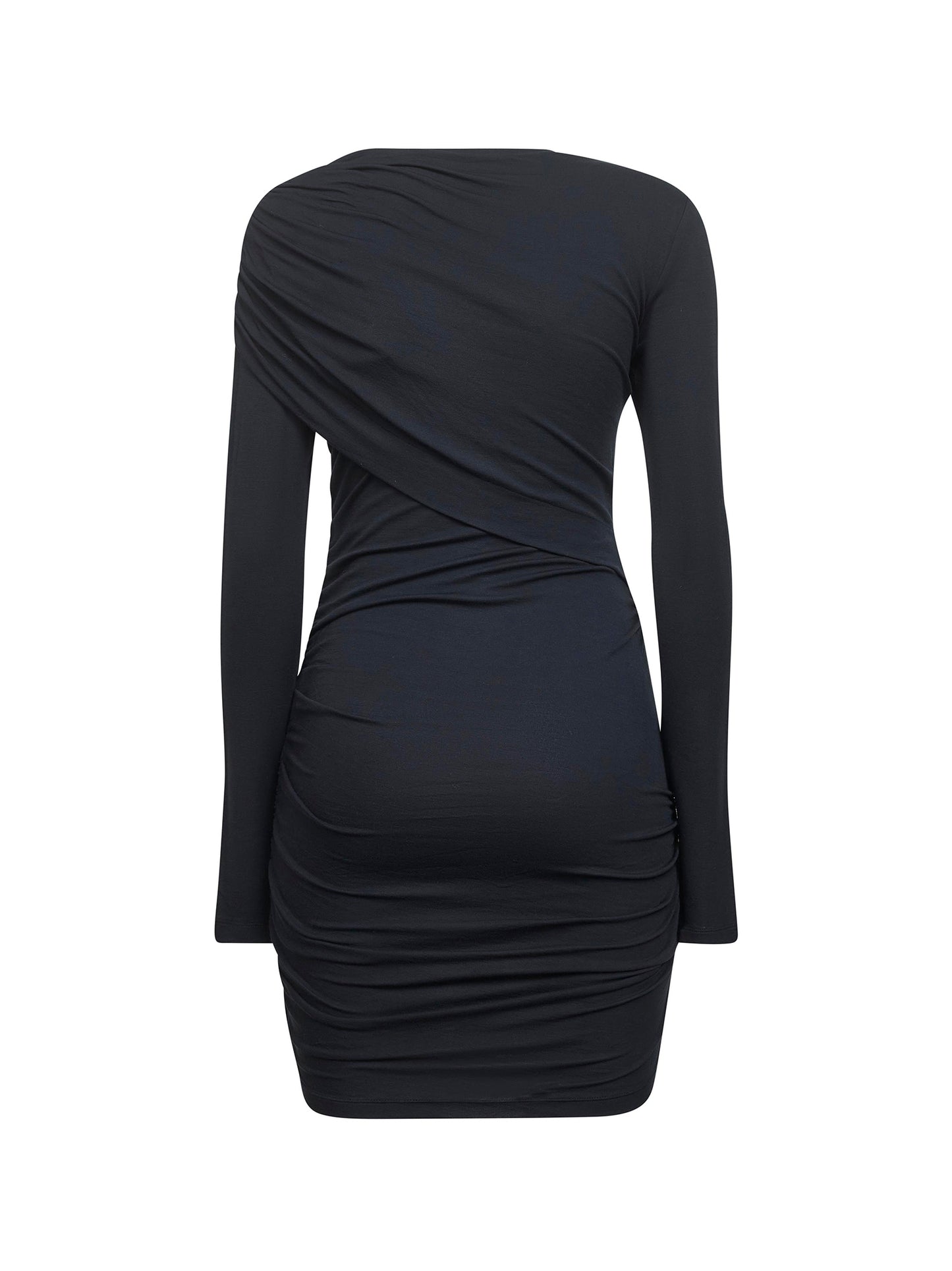Miniabito Denise in jersey drappeggiato nero