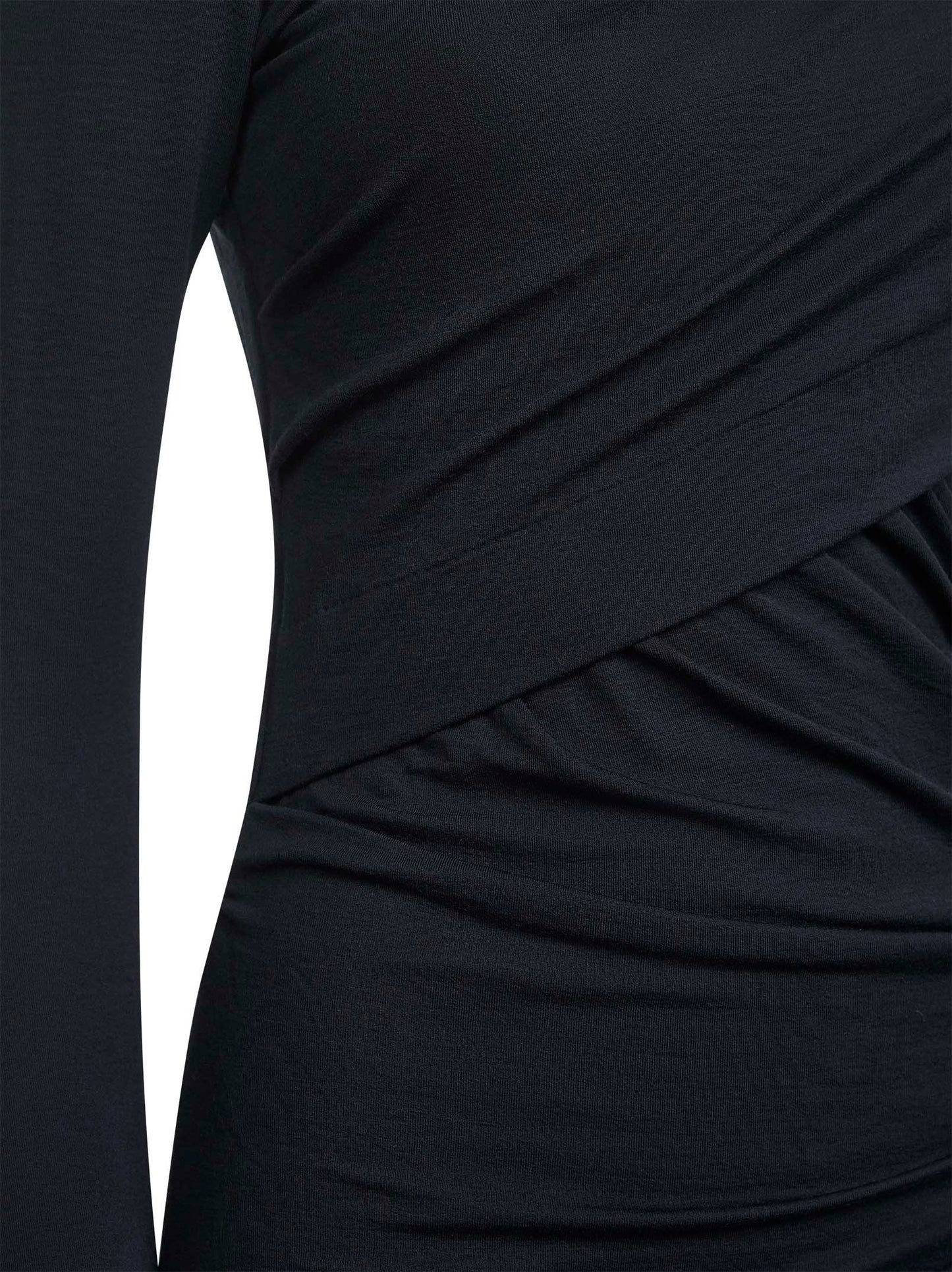 Miniabito Denise in jersey drappeggiato nero