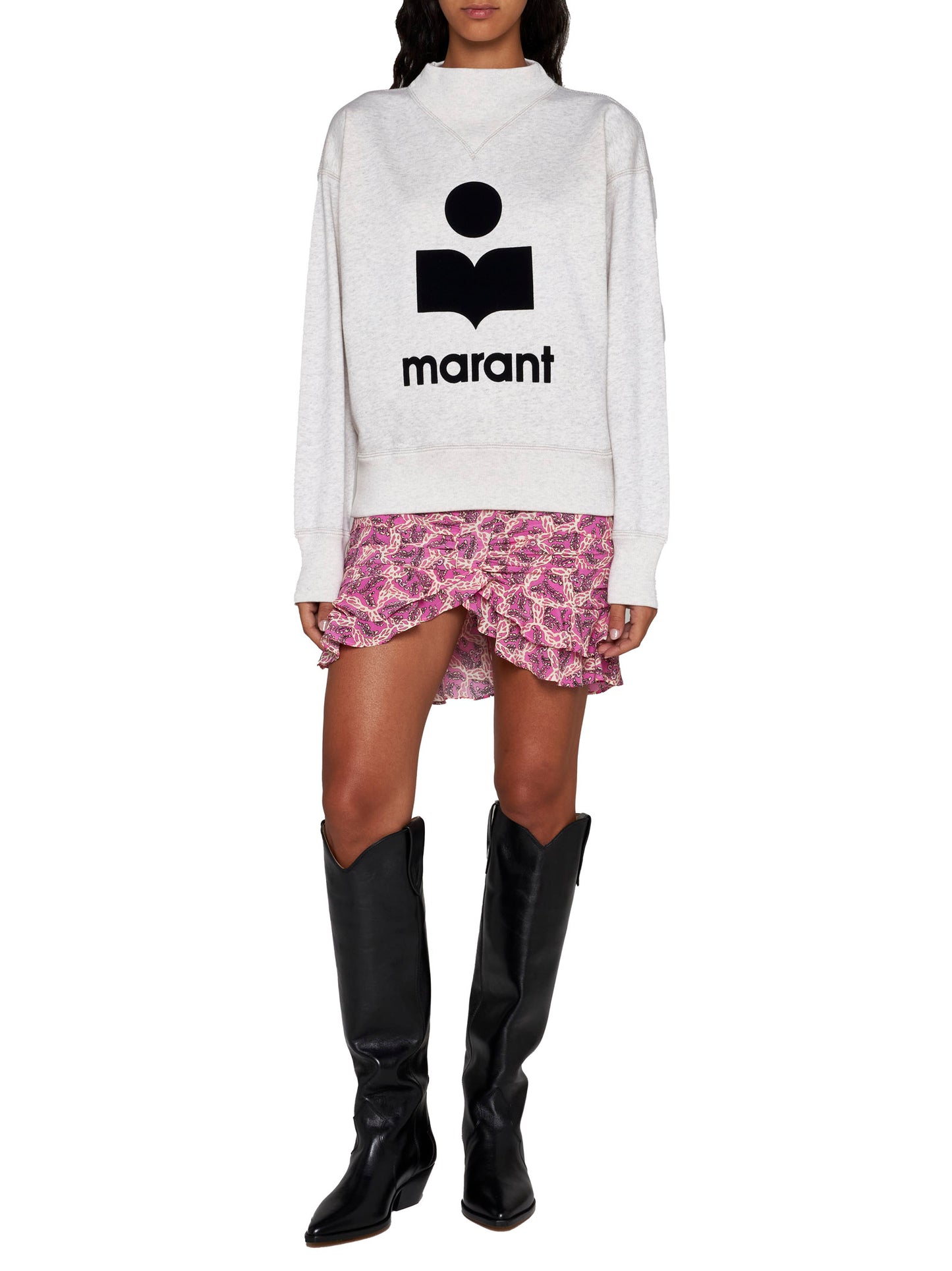 Moby-Ga cotton sweatshirt with front printed logo