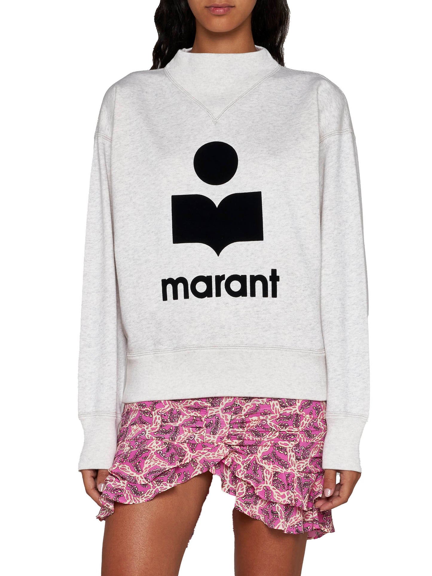 Moby-Ga cotton sweatshirt with front printed logo