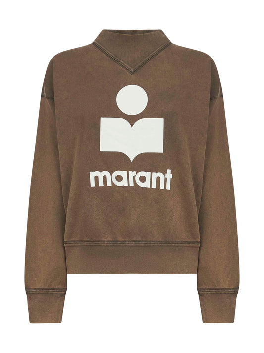 Brown cotton blend Moby logo sweatshirt