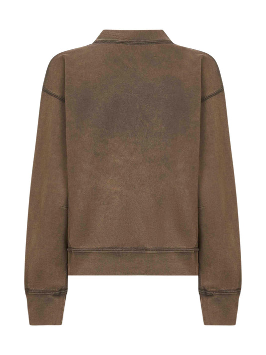 Brown cotton blend Moby logo sweatshirt