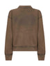 Brown cotton blend Moby logo sweatshirt