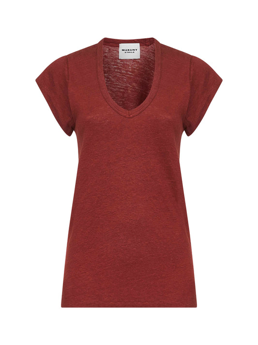 Red lightweight linen Zankou T-shirt