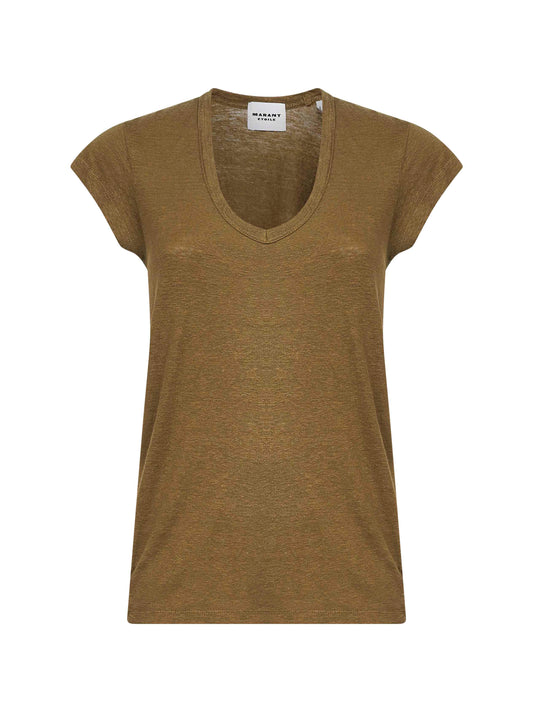 Khaki lightweight linen Zankou T-shirt