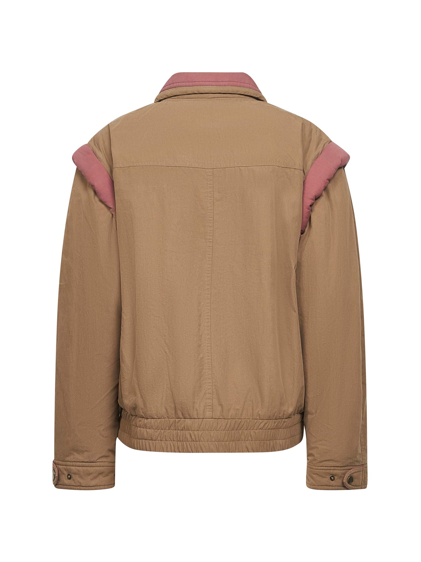 Green cotton detachable sleeves Desha jacket