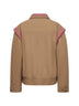 Green cotton detachable sleeves Desha jacket