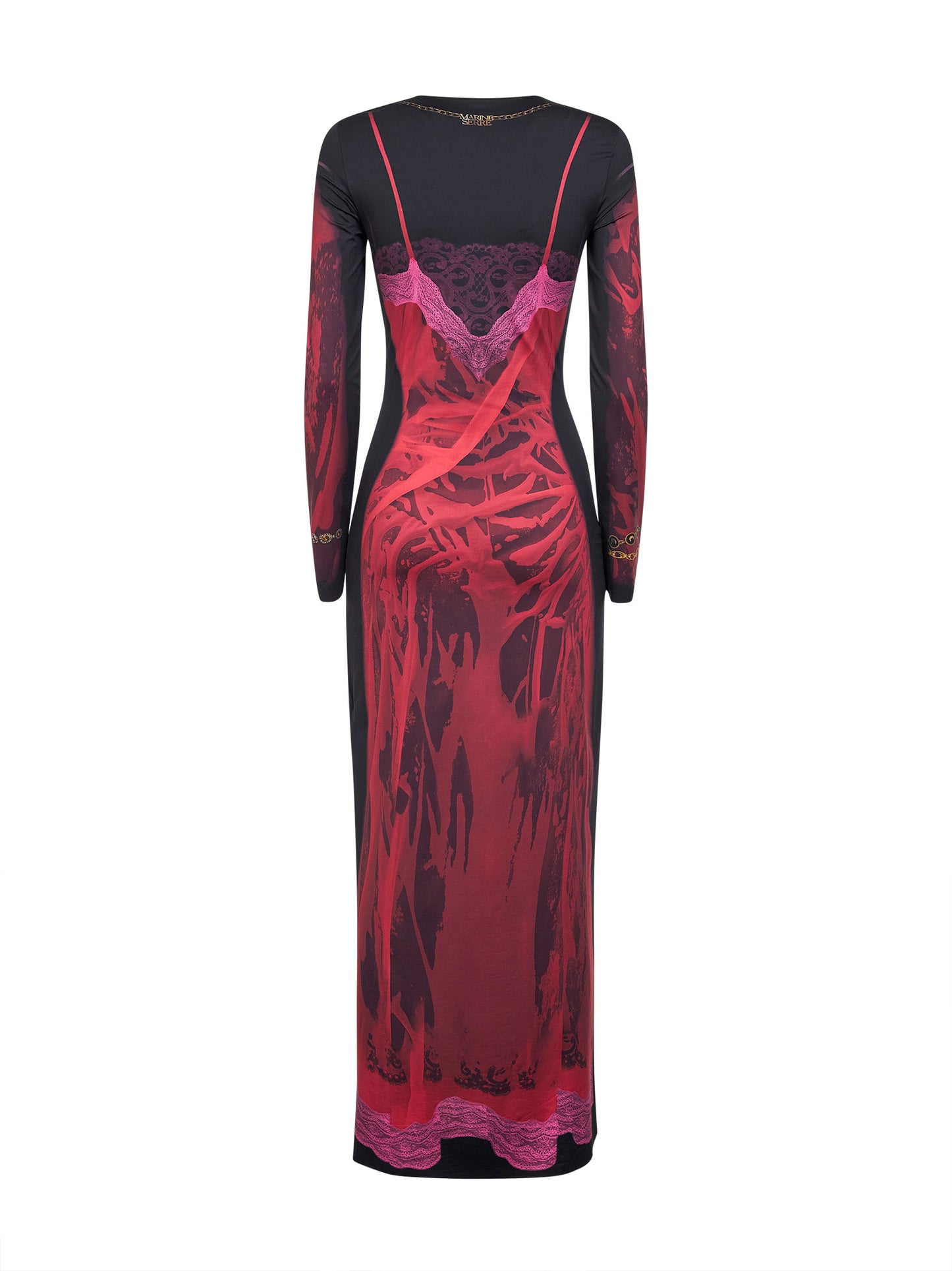 Abito lungo Wet Nuisette in jersey stampato rosso