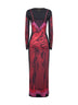 Abito lungo Wet Nuisette in jersey stampato rosso