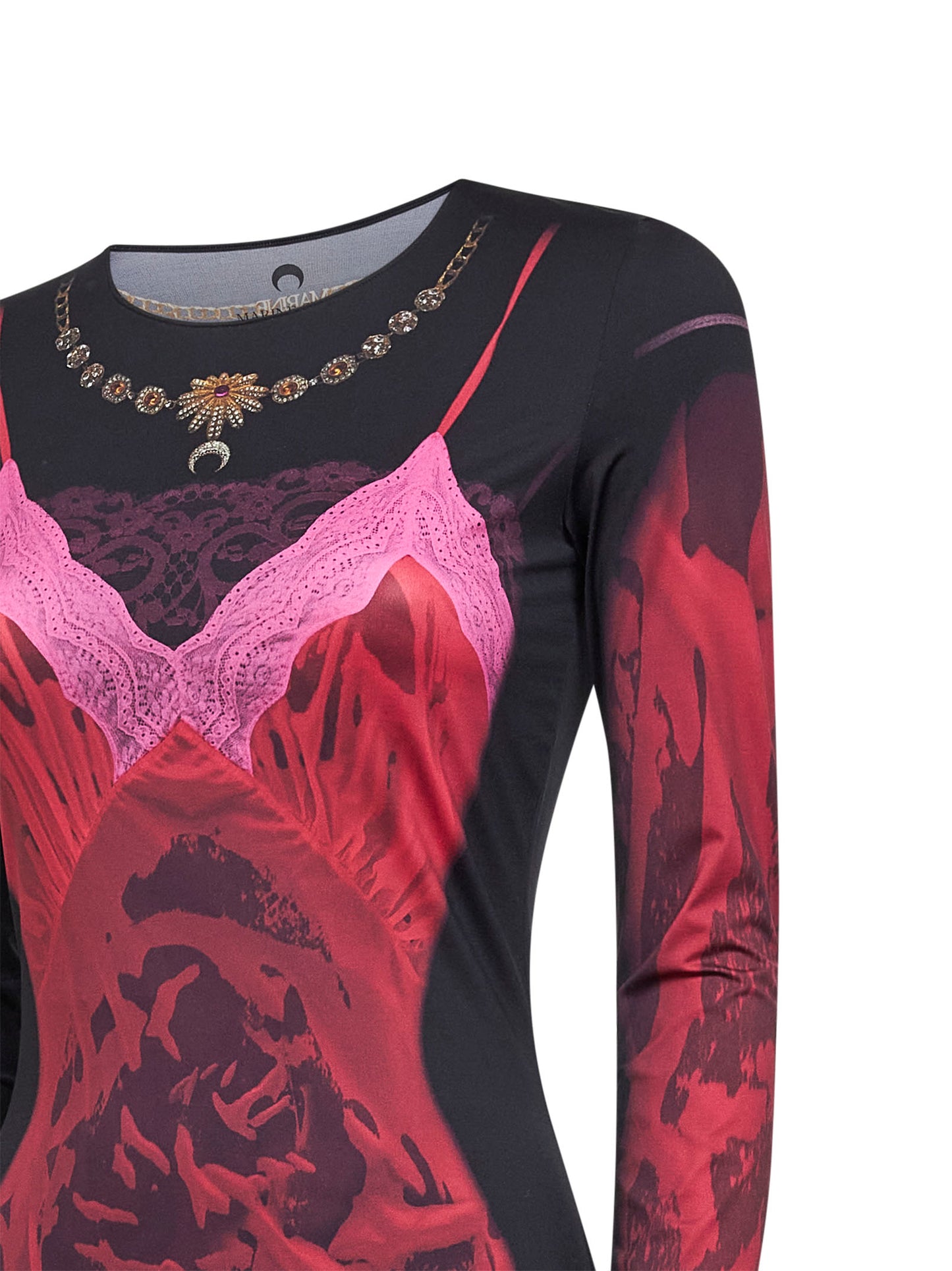 Abito lungo Wet Nuisette in jersey stampato rosso