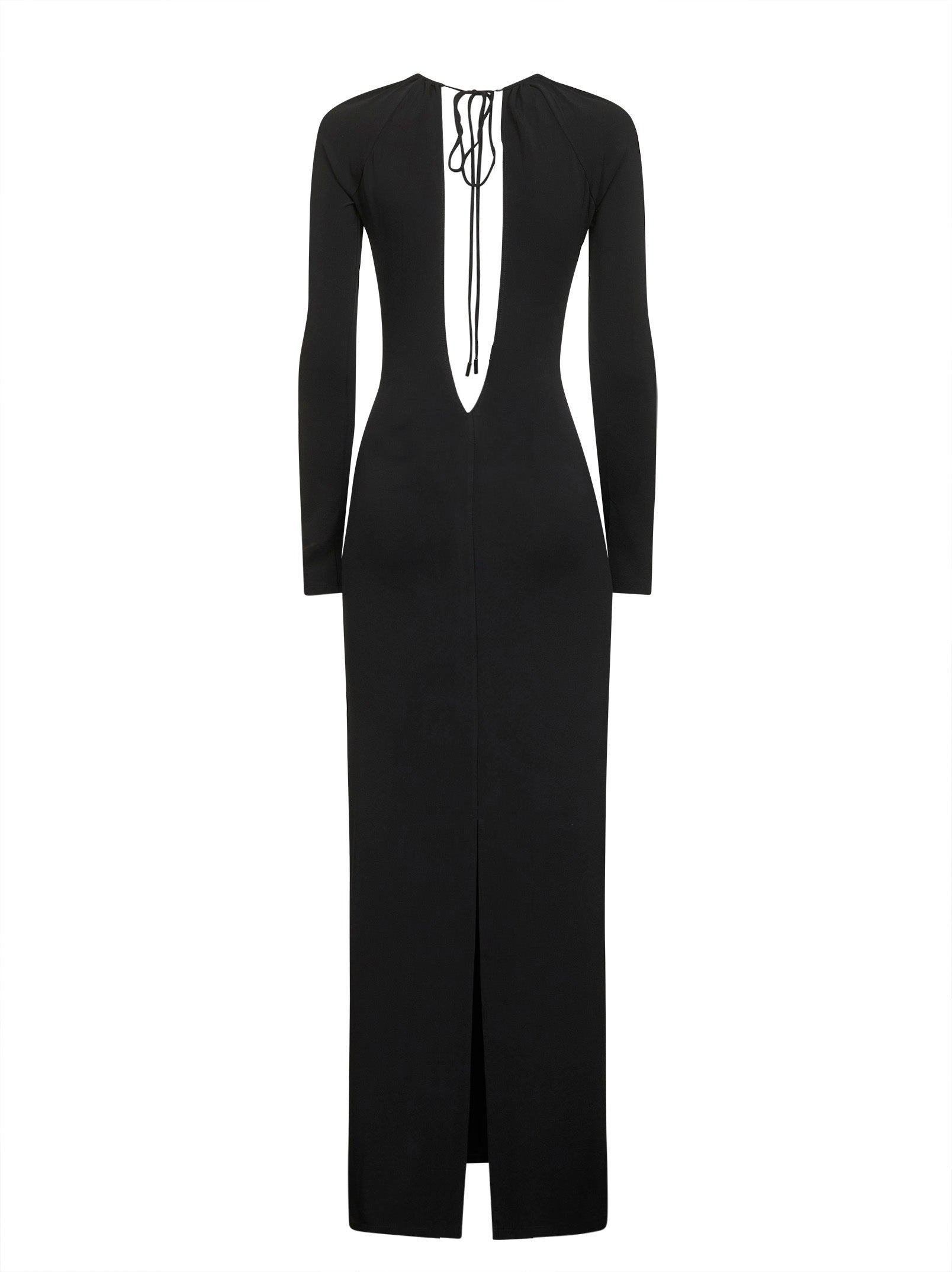 Black draped jersey long dress Daniello.com Black draped jersey long dress Daniello.com
