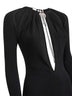 Abito lungo in jersey drappeggiato nero