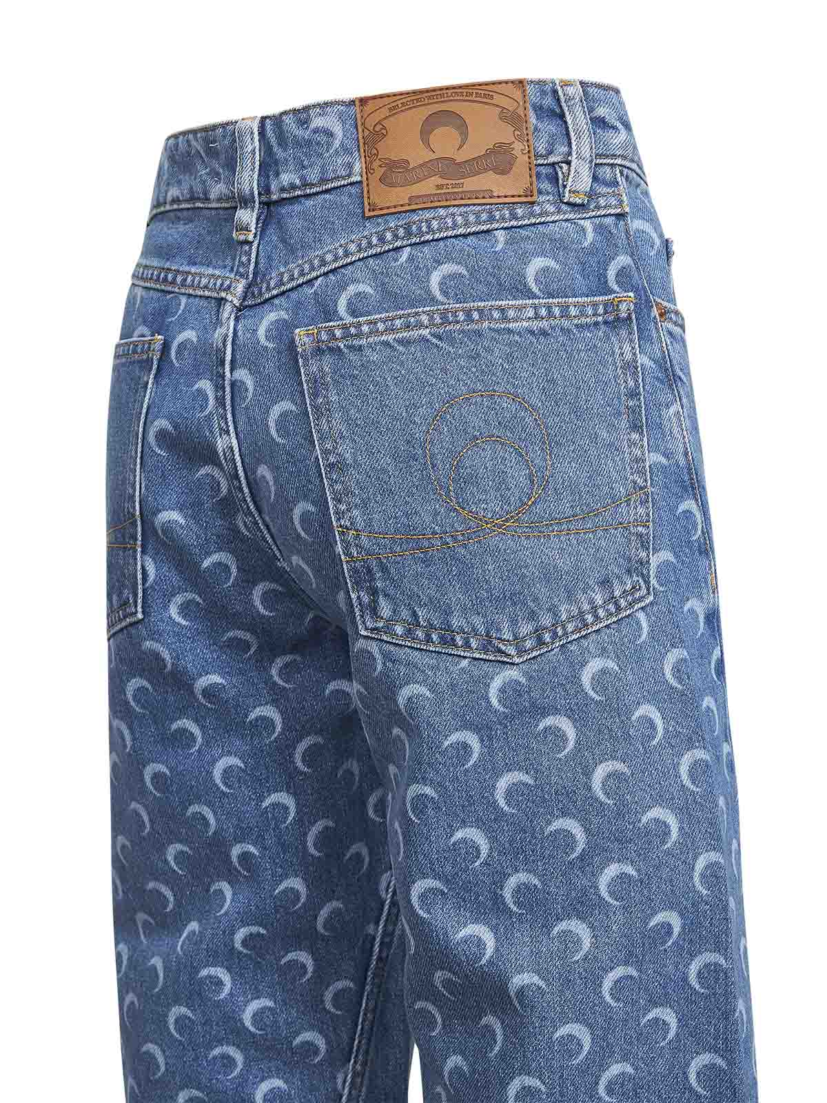 Light blue denim Moon Laser baggy jeans