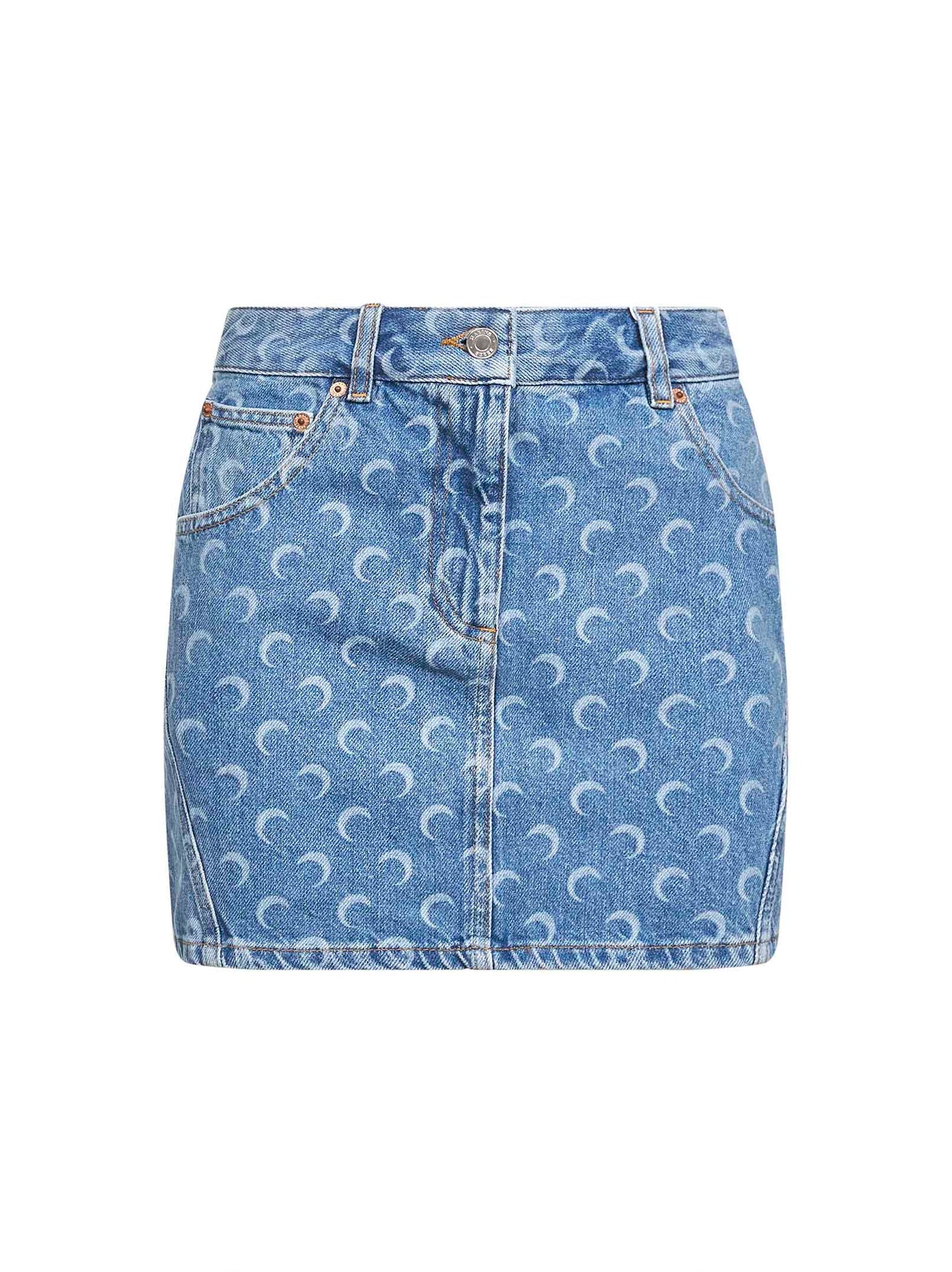 Light blue denim Moon Laser miniskirt