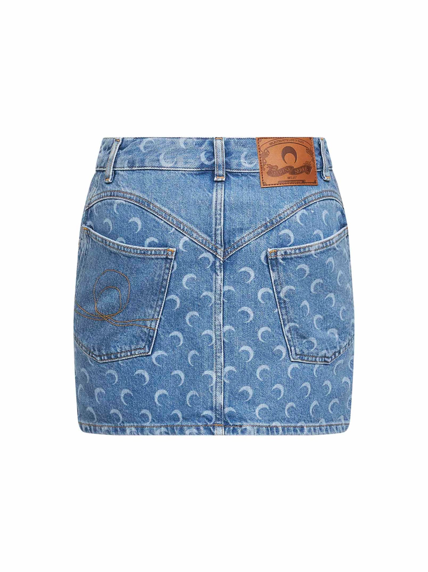 Light blue denim Moon Laser miniskirt
