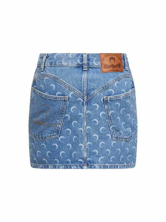 Light blue denim Moon Laser miniskirt