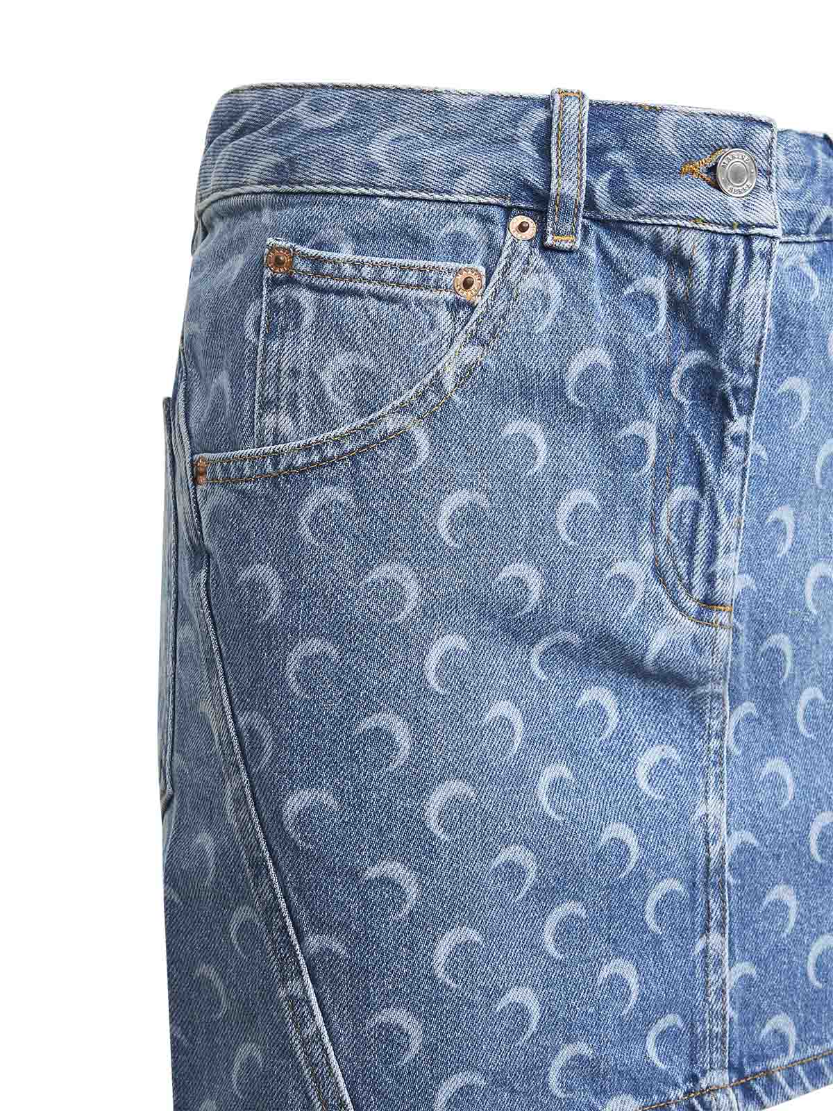 Light blue denim Moon Laser miniskirt