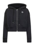 Felpa crop con zip e cappuccio Moon Logo nera