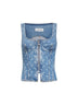 Top bustier Moon Laser in denim azzurro