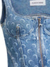 Top bustier Moon Laser in denim azzurro