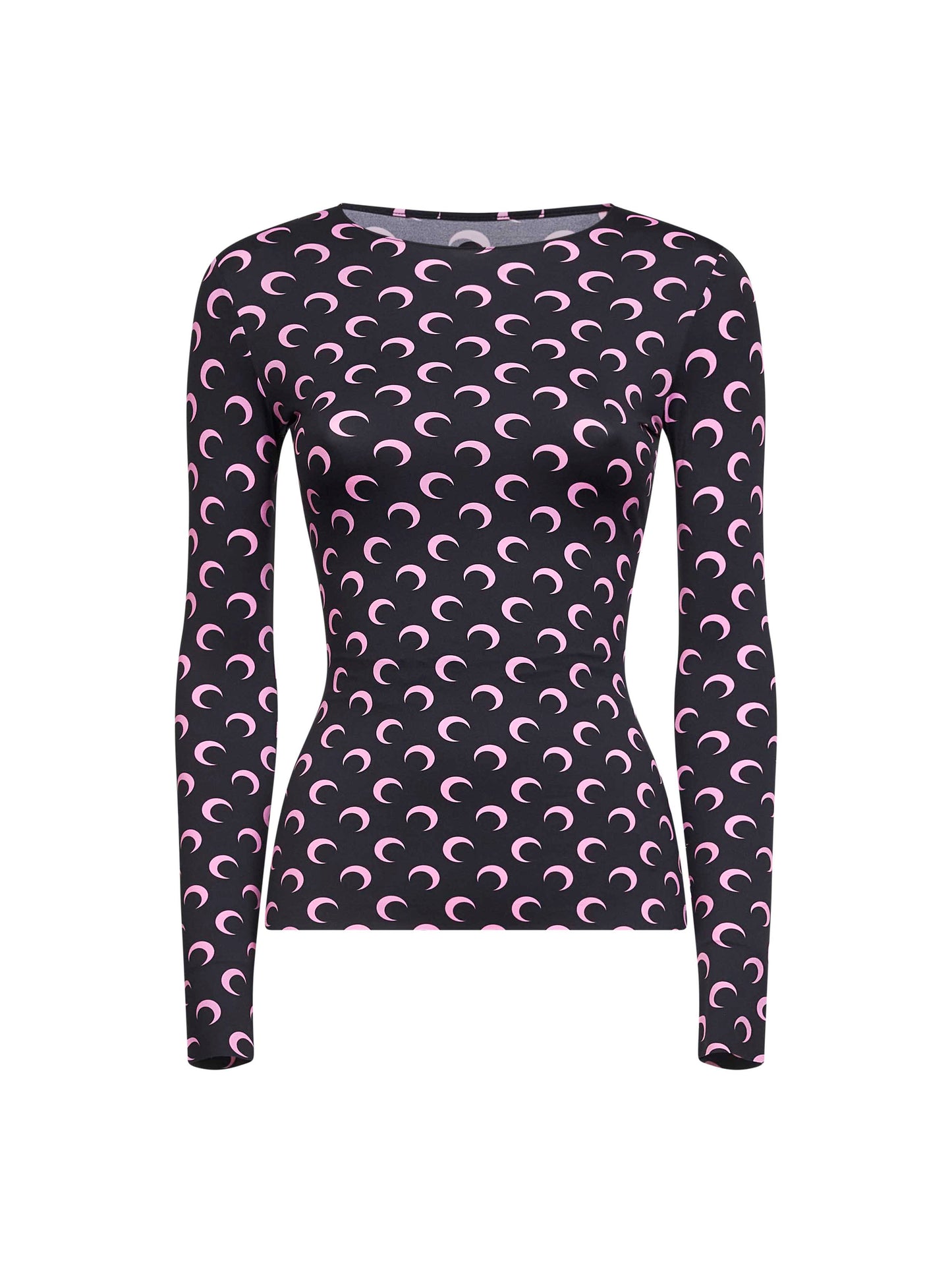 Black Moon print recycled jersey top