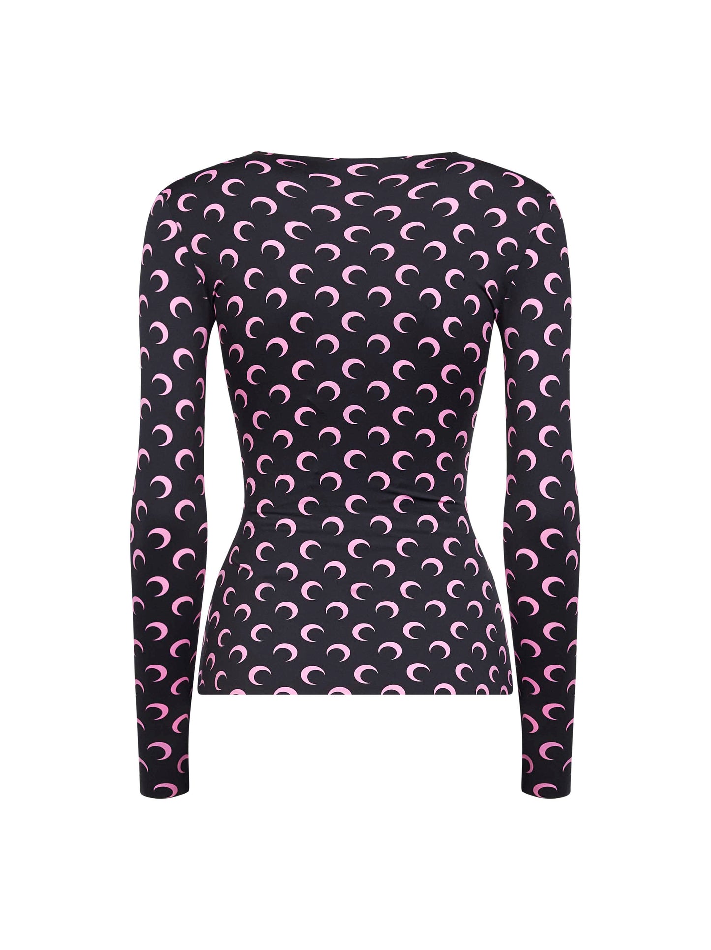 Black Moon print recycled jersey top