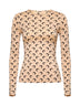 Top con stampa Crescent Moon beige