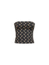 Top a fascia Moon in jersey stampato nero