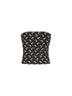 Top a fascia Moon in jersey stampato nero