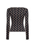 Black Moon print recycled jersey top