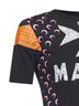 T-shirt baby-fit in jersey nero con grafica rigenerata
