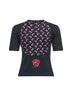 T-shirt baby-fit in jersey nero con grafica rigenerata
