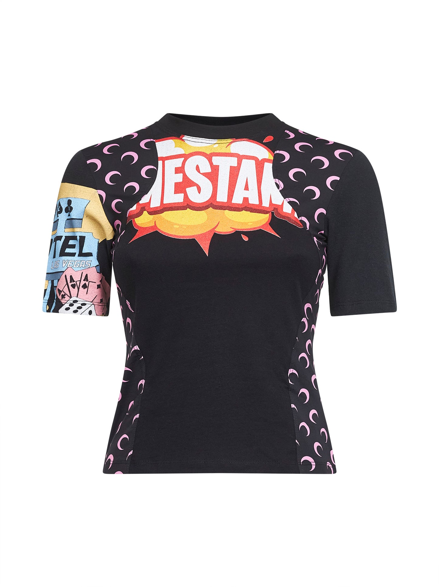 Black jersey regenerated graphic baby-fit T-shirt