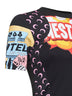 Black jersey regenerated graphic baby-fit T-shirt