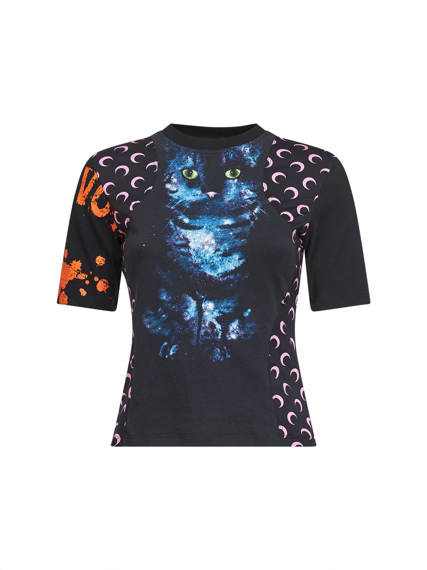 Black jersey regenerated graphic baby-fit T-shirt