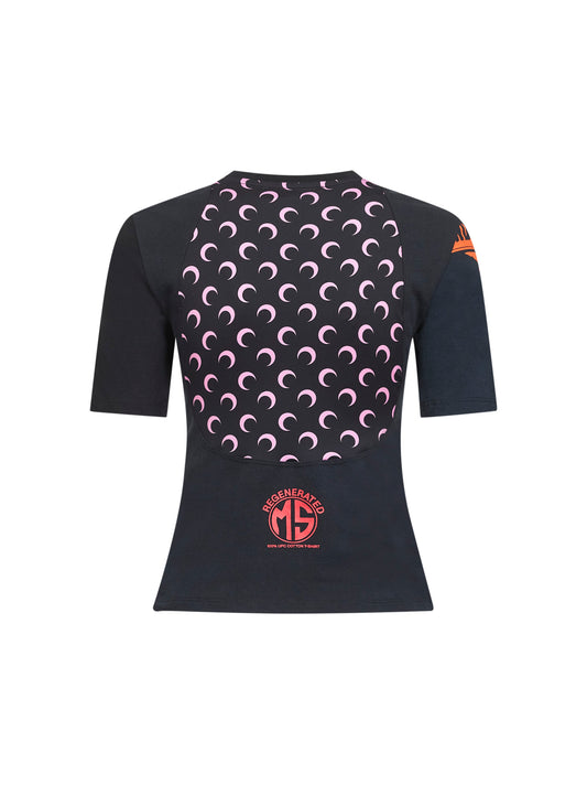 Black jersey regenerated graphic baby-fit T-shirt