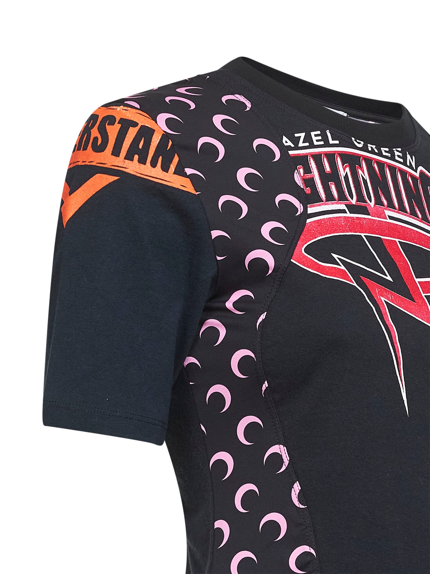 Black jersey regenerated graphic baby-fit T-shirt