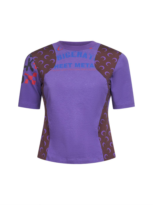 Violet jersey regenerated graphic baby-fit T-shirt
