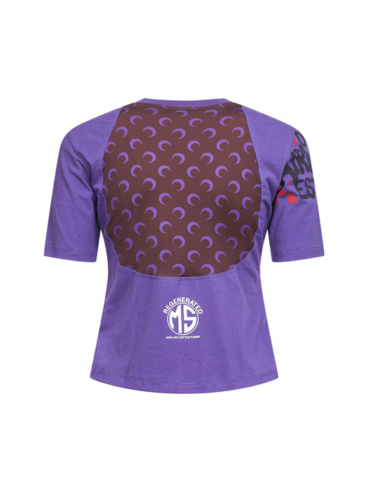 Violet jersey regenerated graphic baby-fit T-shirt