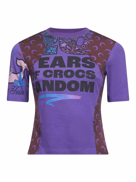 Violet jersey regenerated graphic baby-fit T-shirt