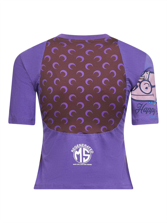 Violet jersey regenerated graphic baby-fit T-shirt